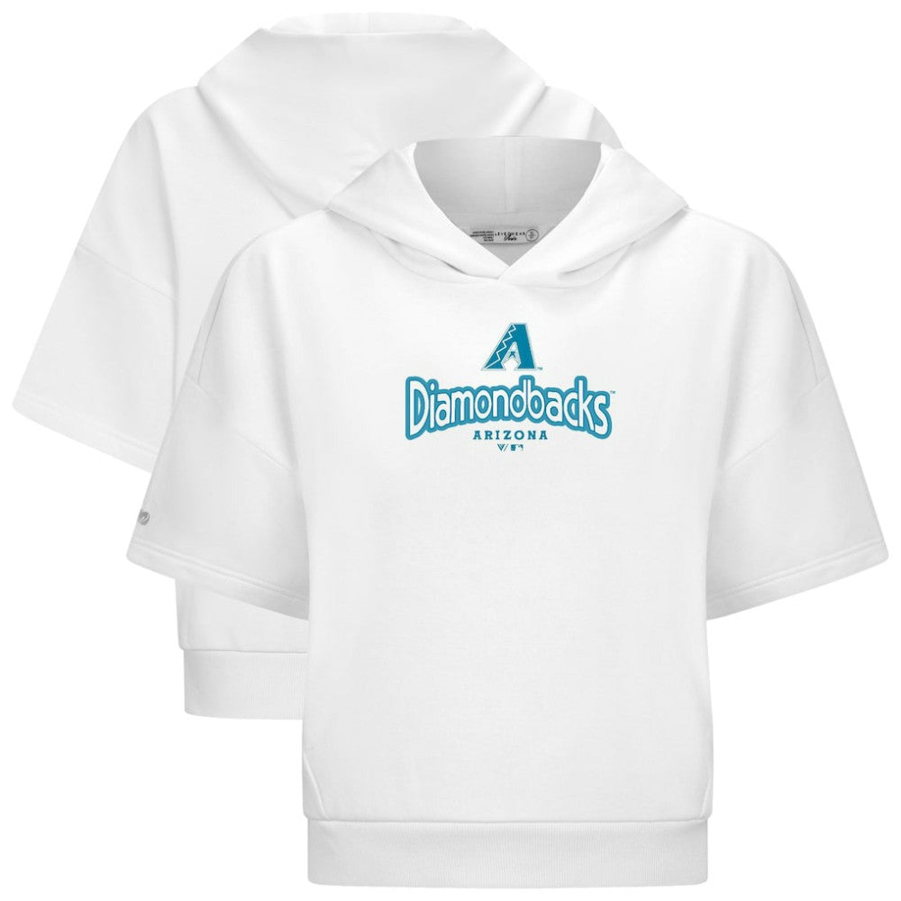 Arizona Diamondbacks Levelwear Women's Amber Short Sleeve Cornerstone Hoodie - White Hoodies