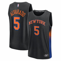 Jose Alvarado New York Knicks Fast Break Replica Jersey Black Statement Edition - Fanatics