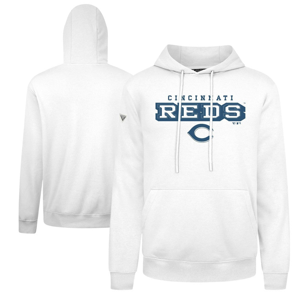 Cincinnati Reds Levelwear Podium Hoodie - White Hoodies