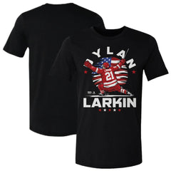 Dylan Larkin US Men's Hockey 500 Level Flag T-Shirt - Black | US 203959020