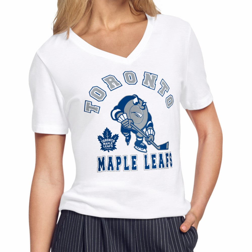 Toronto Maple Leafs Starter Women's Tough Puck T-Shirt - White | US 203995154
