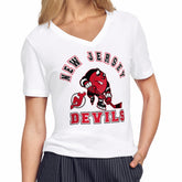 New Jersey Devils Starter Women's Tough Puck T-Shirt - White | US 203995160