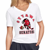 Ottawa Senators Starter Women's Tough Puck T-Shirt - White | US 203995164