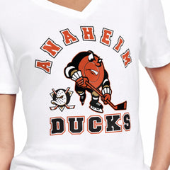 Anaheim Ducks Starter Women's Tough Puck T-Shirt - White | US 203995172