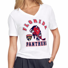 Florida Panthers Starter Women's Tough Puck T-Shirt - White | US 203995177