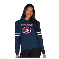 Montreal Canadiens Concepts Sport Women's Marathon Long-Sleeve Hooded T-Shirt - Navy | US 203995276