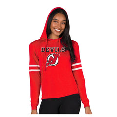 New Jersey Devils Concepts Sport Women's Marathon Long-Sleeve Hooded T-Shirt - Red | US 203995278