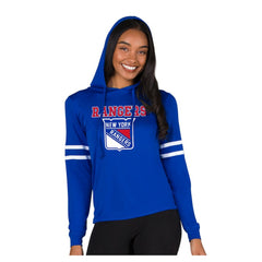 New York Rangers Concepts Sport Women's Marathon Long-Sleeve Hooded T-Shirt - Blue | US 203995280