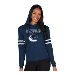 Vancouver Canucks Concepts Sport Women's Marathon Long-Sleeve Hooded T-Shirt - Navy | US 203995290