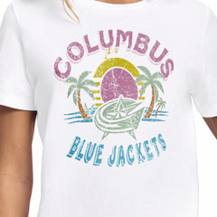 Columbus Blue Jackets Starter Women's Tonal Beach T-Shirt - White | US 204013628