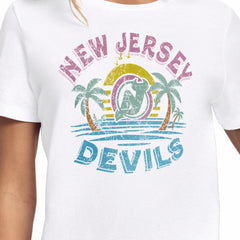 New Jersey Devils Starter Women's Tonal Beach T-Shirt - White | US 204013652