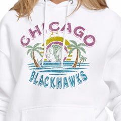 Chicago Blackhawks Starter Women's Tonal Beach Hoodie - White | US 204013675