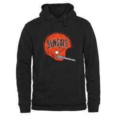Cincinnati Bengals Throwback Logo Pullover Hoodie - Black Hoodies
