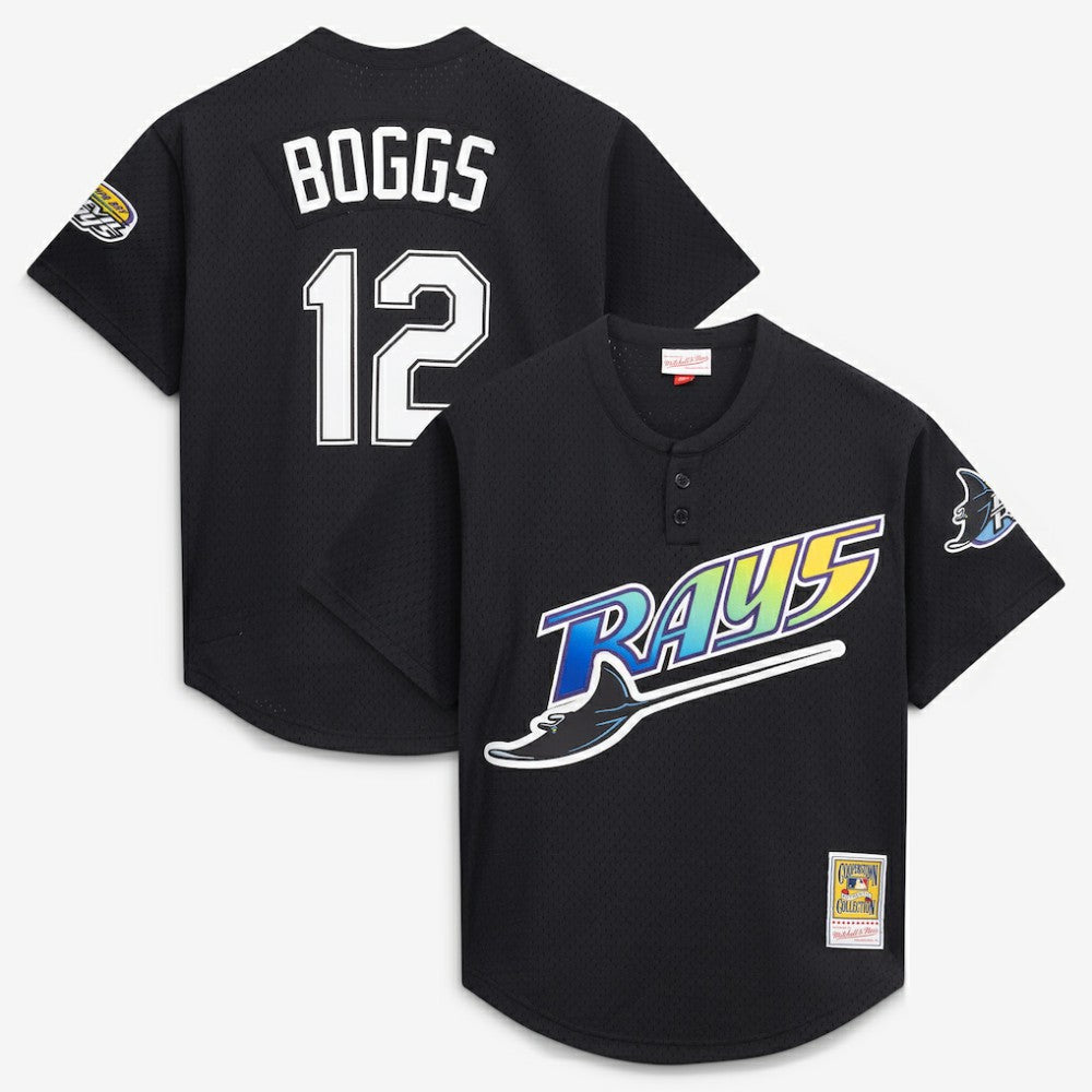 Wade Boggs Tampa Bay Rays Mitchell & Ness Authentic Batting Practice Jersey - Black Jerseys