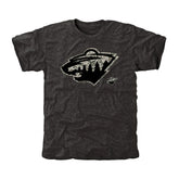 Men's Minnesota Wild Black Rink Warrior Tri-Blend T-Shirt | US 2265463