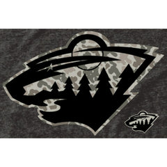Men's Minnesota Wild Black Rink Warrior Tri-Blend T-Shirt | US 2265463