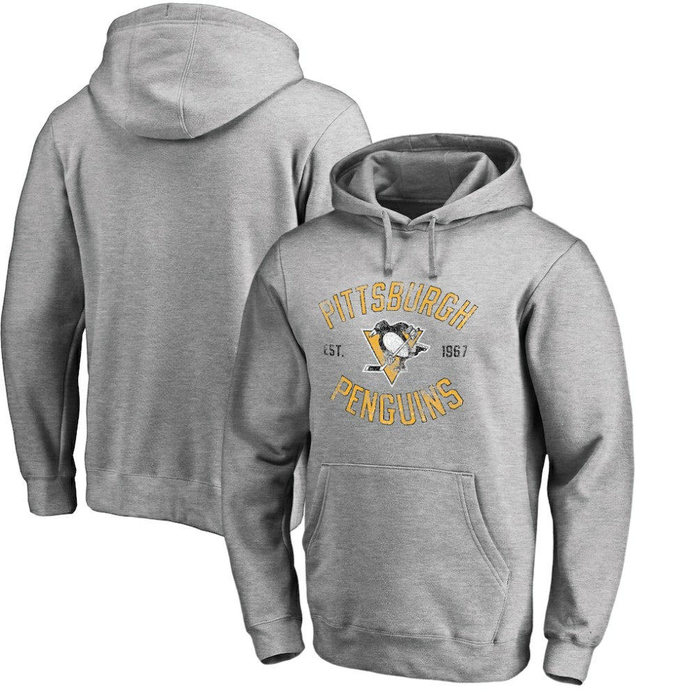 Pittsburgh Penguins Heritage Pullover Hoodie - Ash | US 2376424