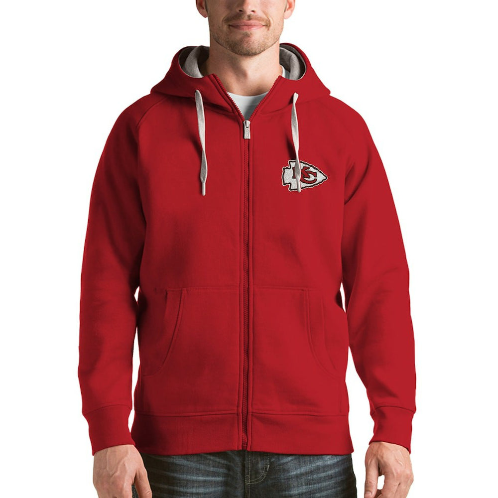 Kansas City Chiefs Antigua Victory Full-Zip Hoodie - Red Hoodies