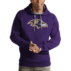 Baltimore Ravens Antigua Victory Pullover Hoodie - Purple Hoodies