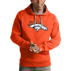 Denver Broncos Antigua Victory Pullover Hoodie - Orange Hoodies