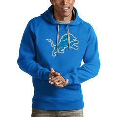 Detroit Lions Antigua Victory Pullover Hoodie - Blue Hoodies
