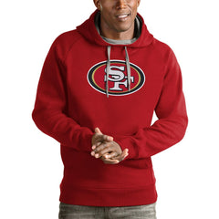 San Francisco 49ers Antigua Victory Pullover Hoodie - Scarlet Hoodies