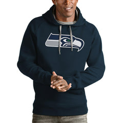 Seattle Seahawks Antigua Victory Pullover Hoodie - College Navy Hoodies