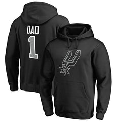 San Antonio Spurs #1 Dad Pullover Hoodie Black