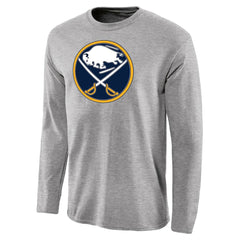 Buffalo Sabres Team Primary Logo 2 Long Sleeve T-Shirt - Ash | US 2484641
