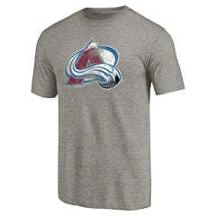 Colorado Avalanche Distressed Team Logo Tri-Blend T-Shirt - Ash | US 2485135