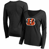 Cincinnati Bengals Women's Primary Team Logo Long Sleeve T-Shirt - Black T-shirts