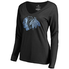 Chicago Blackhawks Women's Pond Hockey Long Sleeve T-Shirt - Black | US 2490581