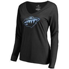 Minnesota Wild Women's Pond Hockey Long Sleeve T-Shirt - Black | US 2490589