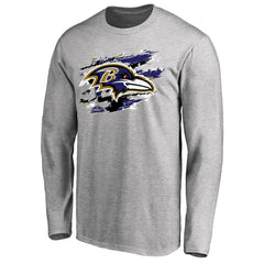 Baltimore Ravens True Colors Long Sleeve T-Shirt - Ash T-shirts