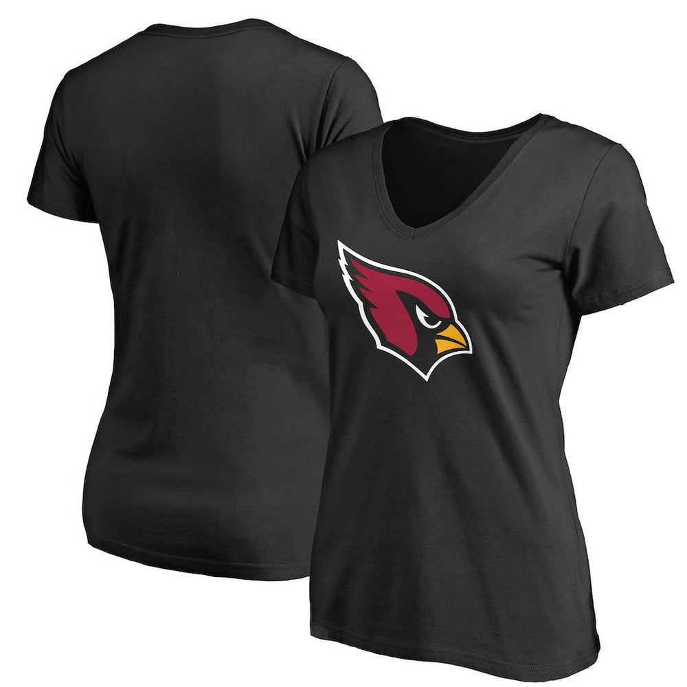 Arizona Cardinals Women's Primary Team Logo V-Neck T-Shirt - Black T-shirts