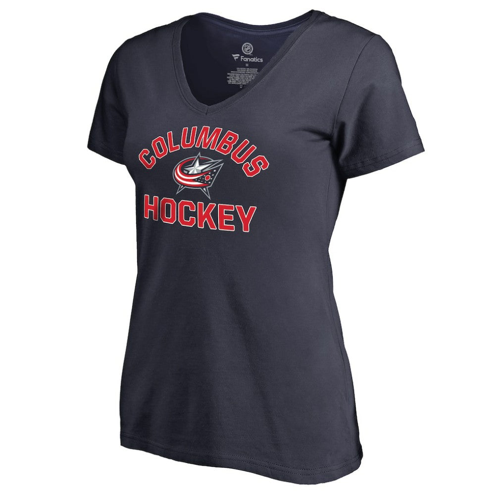 Columbus Blue Jackets Women's Overtime V-Neck T-Shirt - Navy | US 2515976