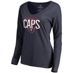 Washington Capitals Women's Nostalgia Long Sleeve T-Shirt - Navy | US 2516276
