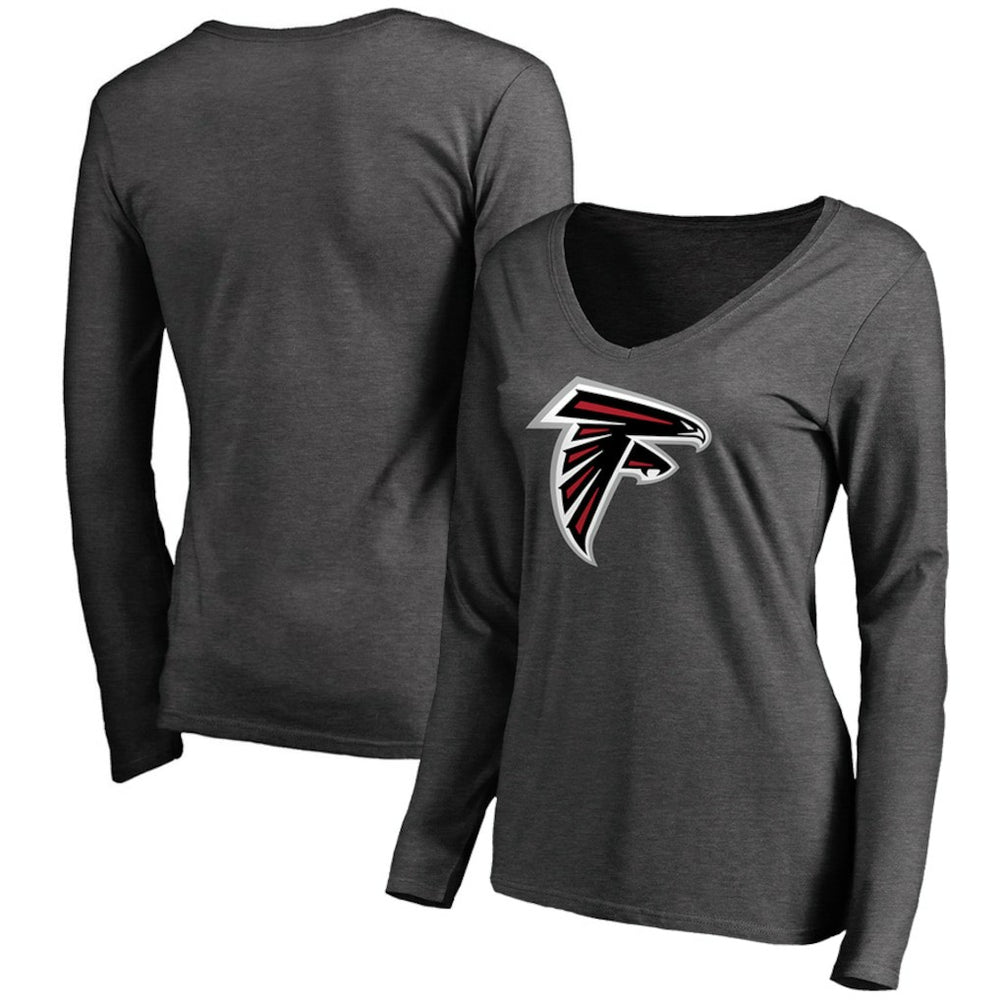 Atlanta Falcons Women's Team Logo Long Sleeve T-Shirt - Heathered Gray T-shirts