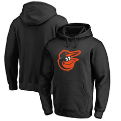 Baltimore Orioles Official Logo Fitted Pullover Hoodie - Black Hoodies