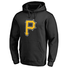 Pittsburgh Pirates Official Logo Fitted Pullover Hoodie - Black Hoodies