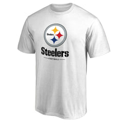 Pittsburgh Steelers Team Lockup 2 T-Shirt - White T-shirts