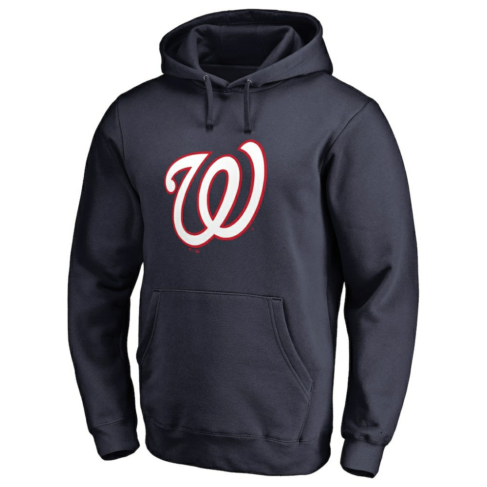 Washington Nationals Official Logo Fitted Pullover Hoodie - Navy Hoodies
