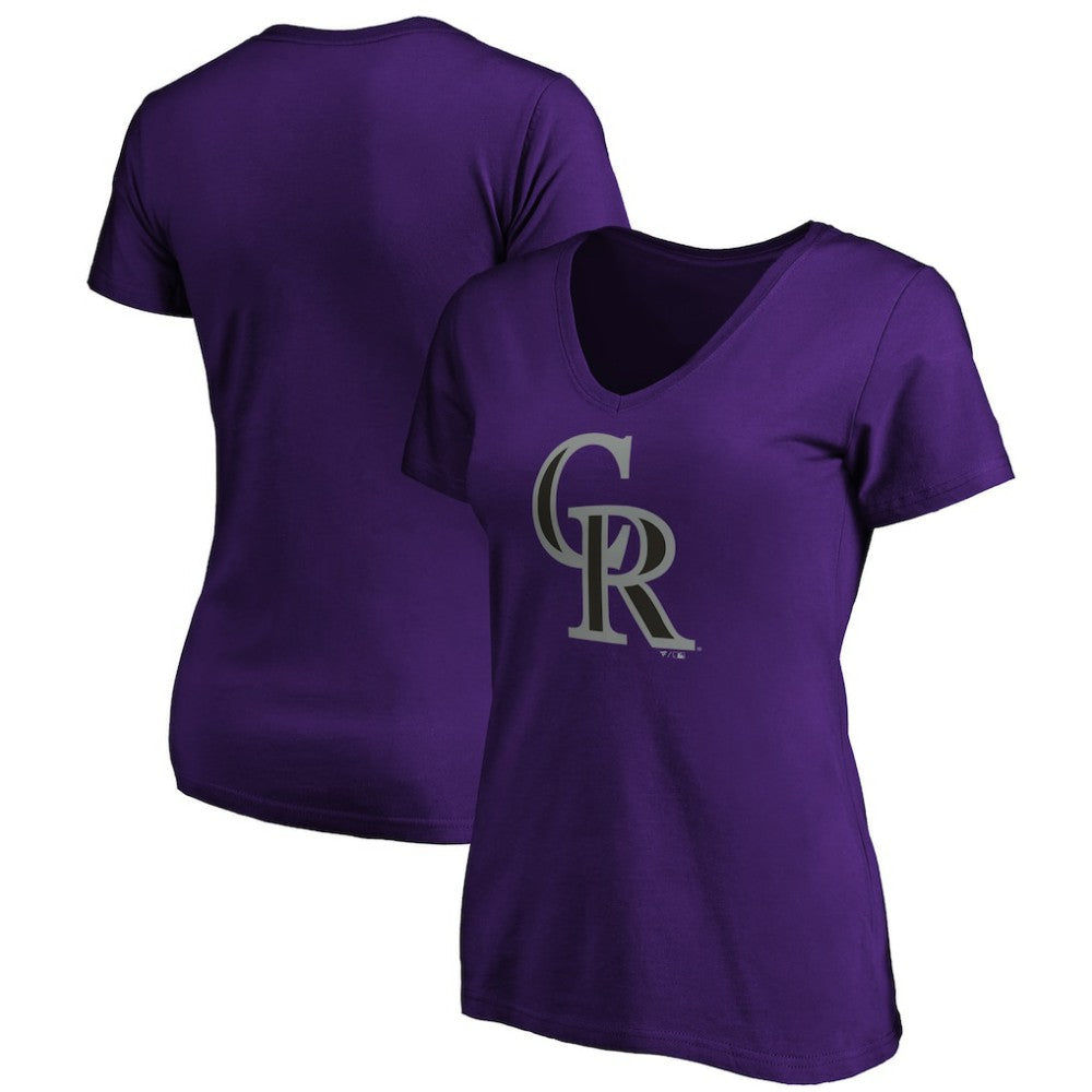 Colorado Rockies Women's Secondary Color Primary Logo T-Shirt - Purple T-shirts