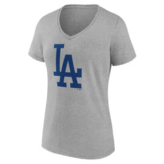 Los Angeles Dodgers Women's Secondary Color Primary Logo T-Shirt - Ash T-shirts