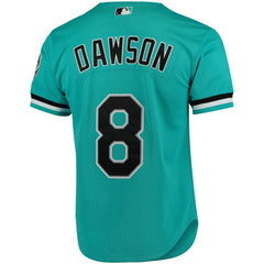 Andre Dawson Florida Marlins Mitchell & Ness Cooperstown Collection Mesh Batting Practice Button-Up Jersey - Teal Jerseys