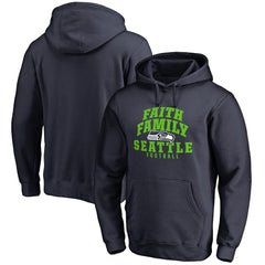 Seattle Seahawks Faith Family Pullover Hoodie - Navy Hoodies