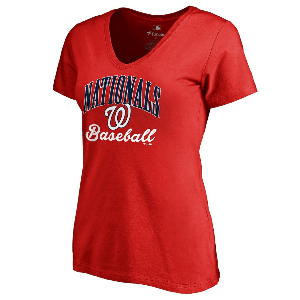 Washington Nationals Women's Victory Script T-Shirt - Red T-shirts