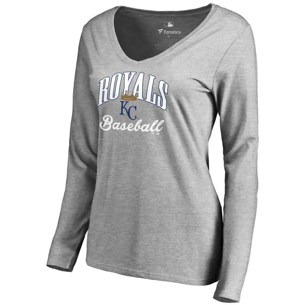Kansas City Royals Women's Victory Script Long Sleeve T-Shirt - Ash T-shirts