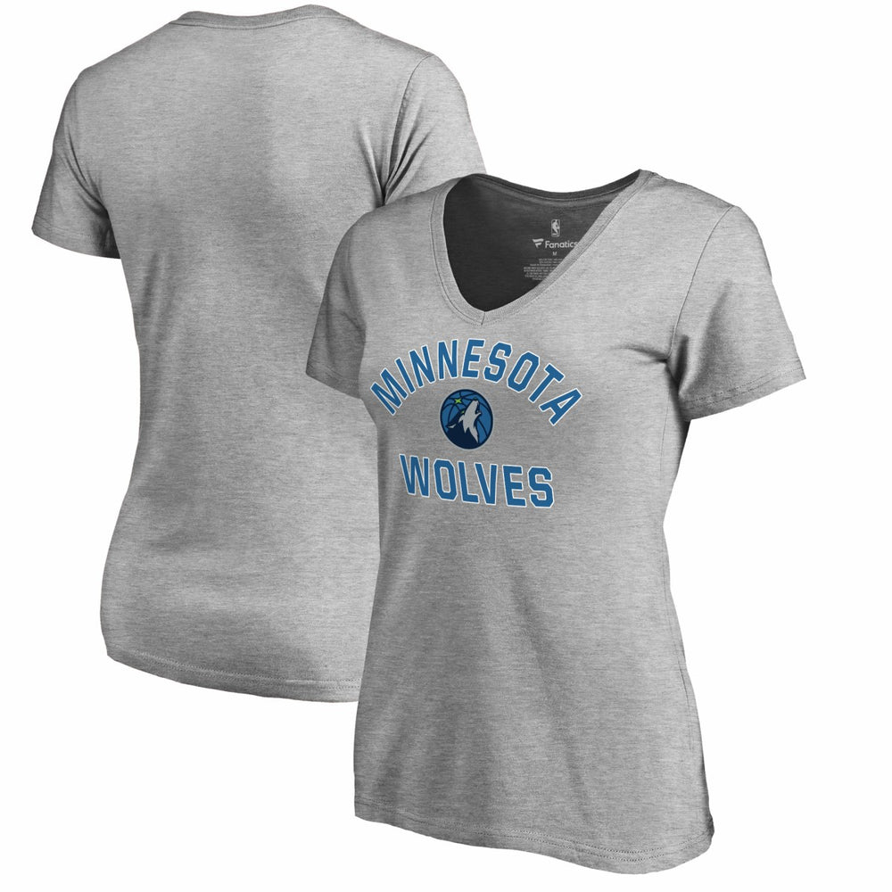 Minnesota Timberwolves Women's Overtime V-Neck T-Shirt Heather Gray outlet