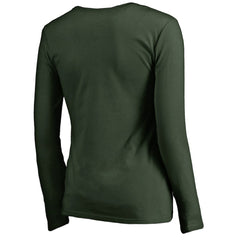 Milwaukee Bucks Women's Primary Logo V-Neck Long Sleeve T-Shirt Green